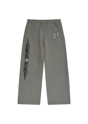 BROKEN PLANET Black Design Grey Track Pants
