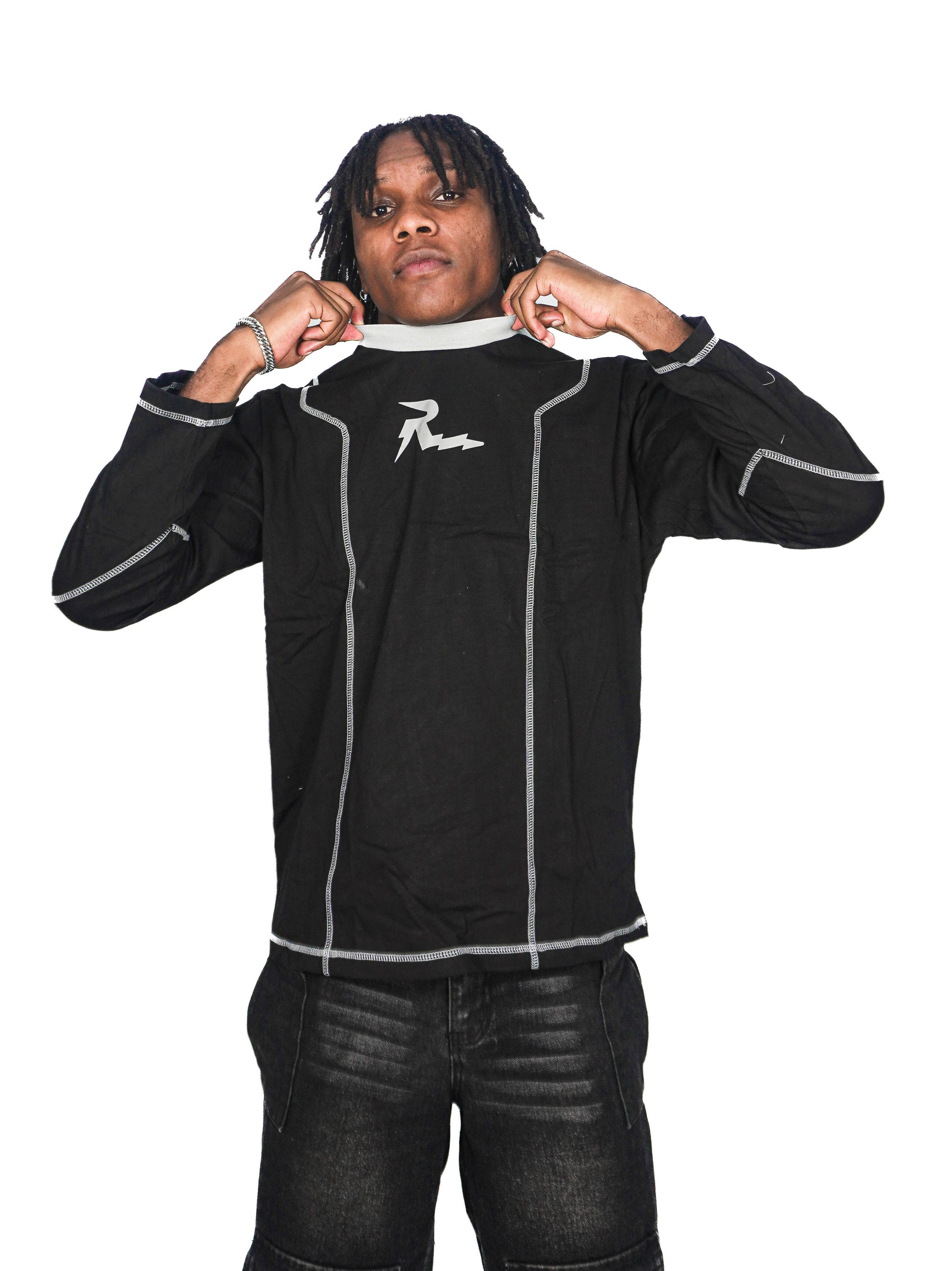 RARE MODE Onyx Contrast Stitch Logo Tee