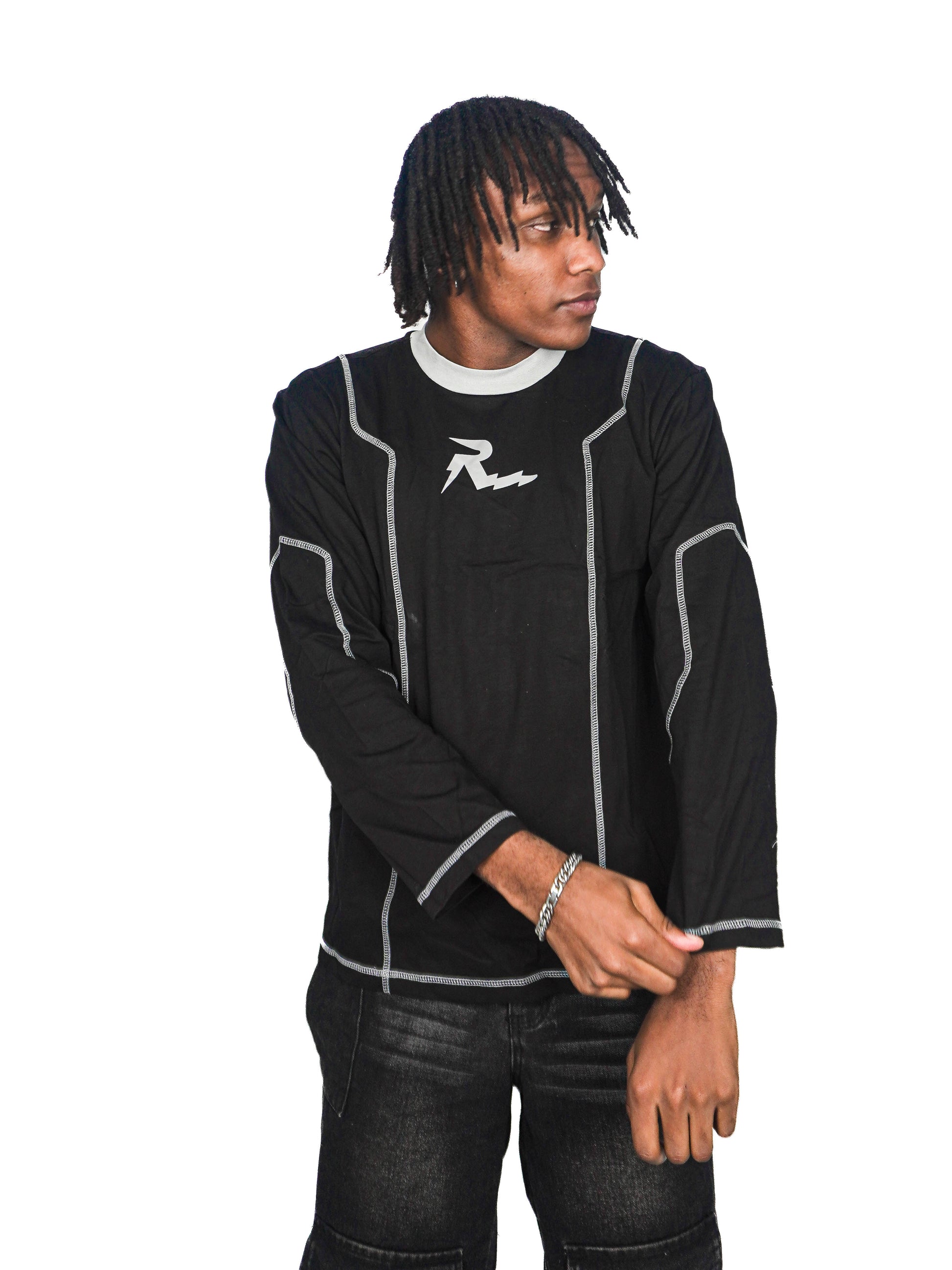 RARE MODE Onyx Contrast Stitch Logo Tee