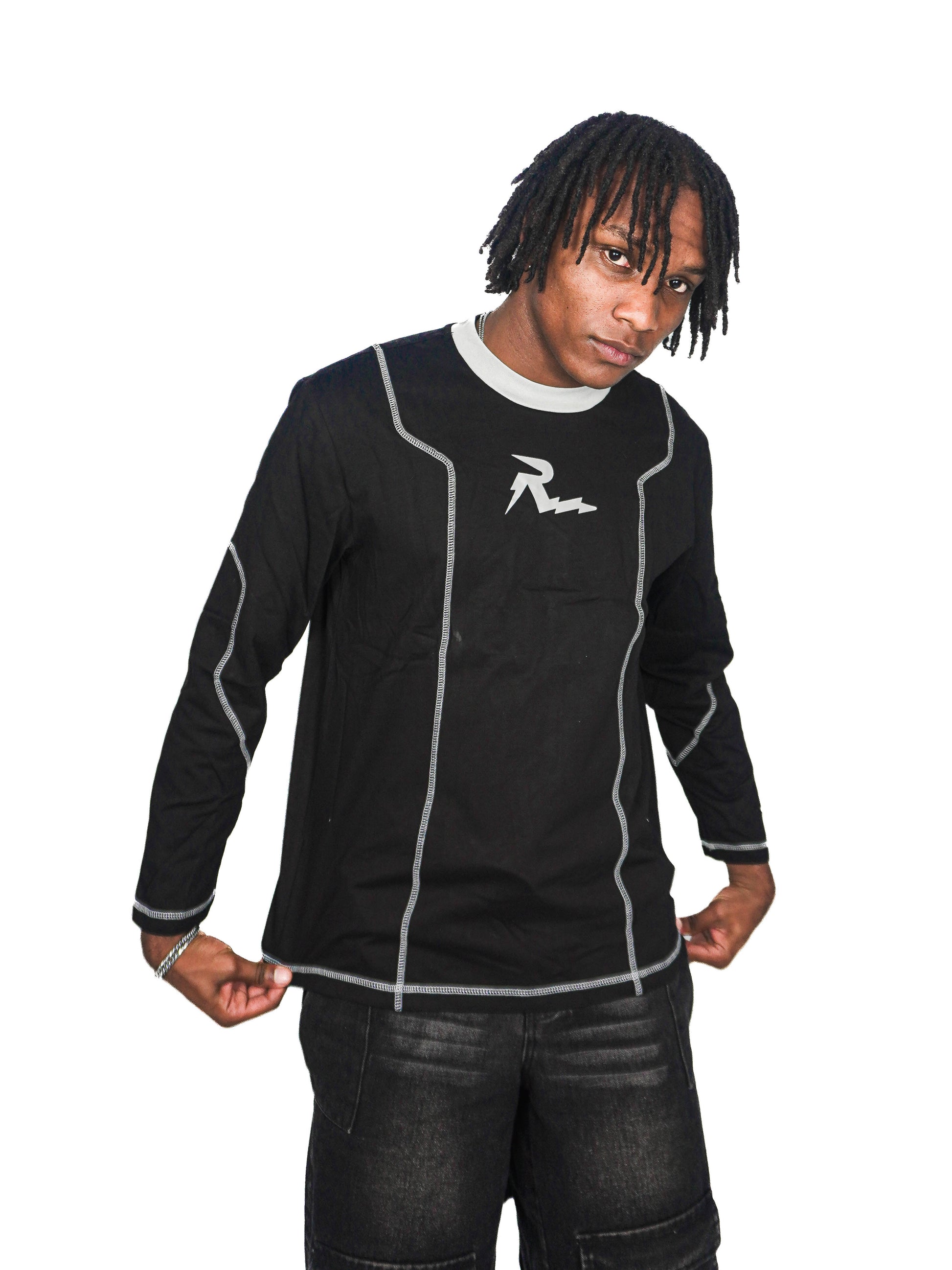 RARE MODE Onyx Contrast Stitch Logo Tee