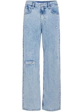 Karl Lagerfeld Jeans Ripped Straight-Leg Jeans