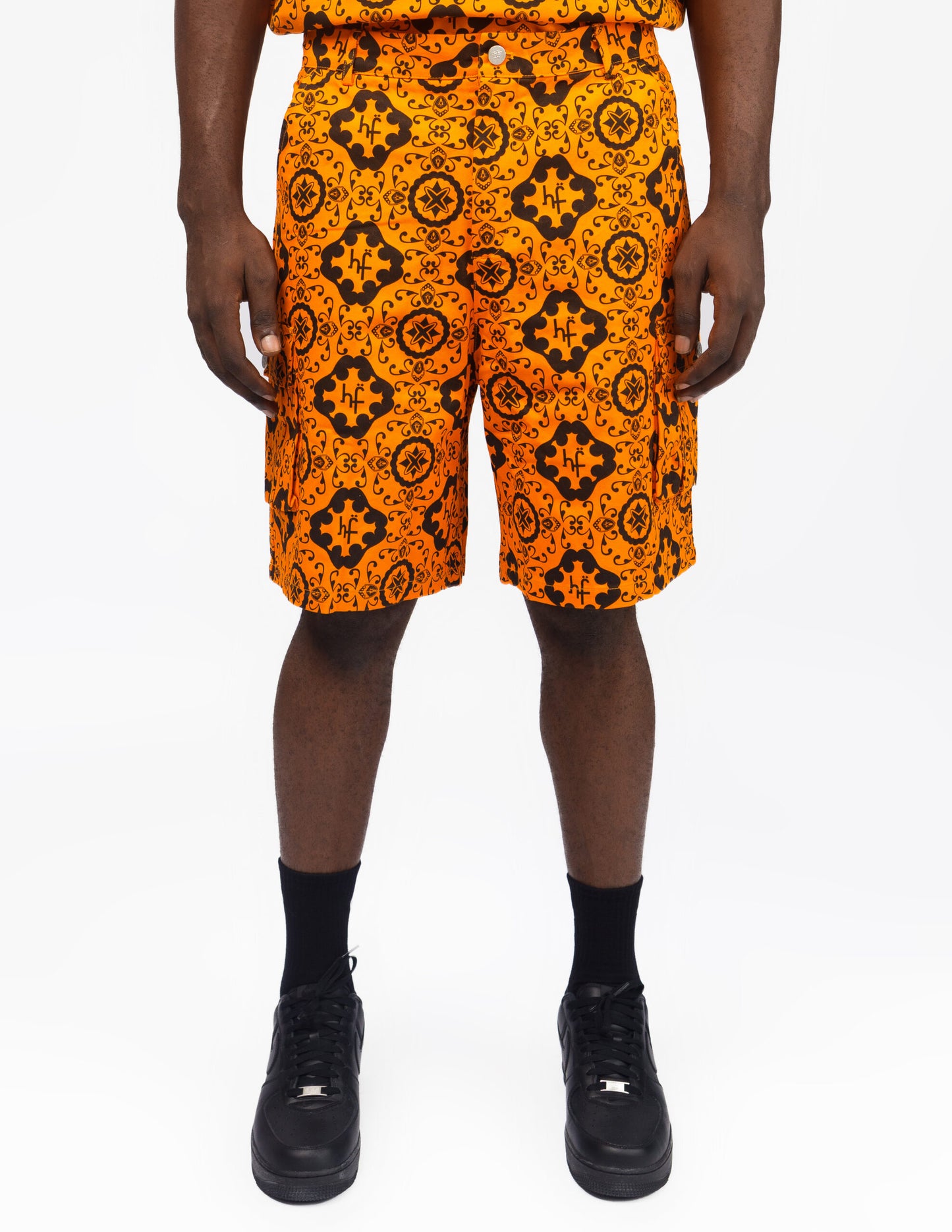 Northern Orange printed shorts