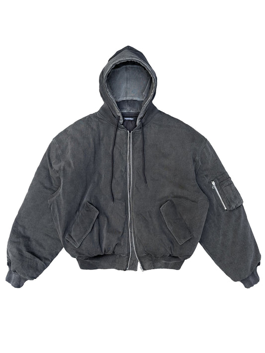 Double sided hooded bomber